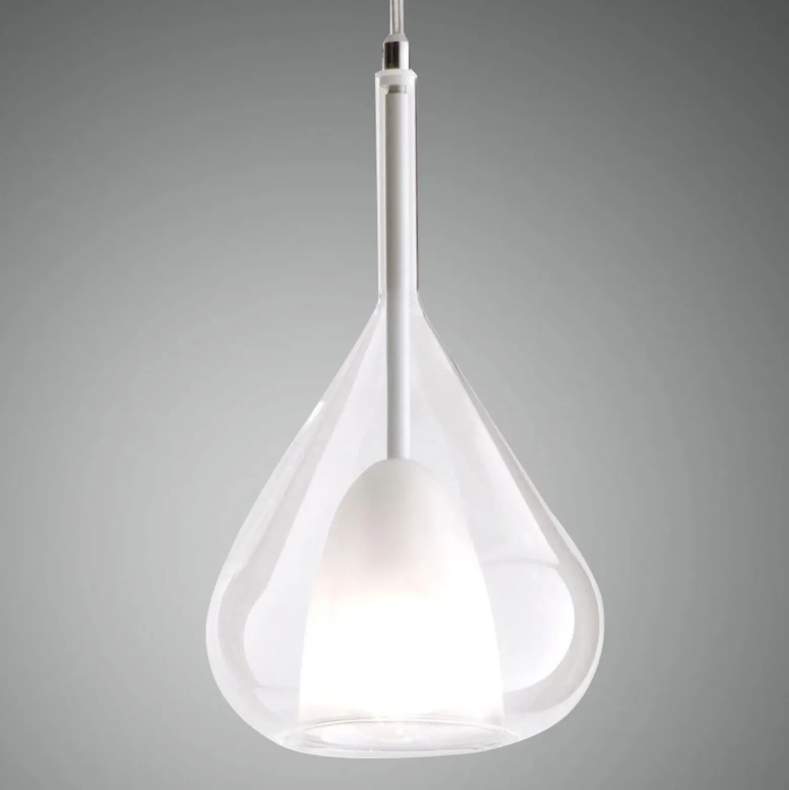 Lámpara colgante violeta, transparente, 1 luz, cristal