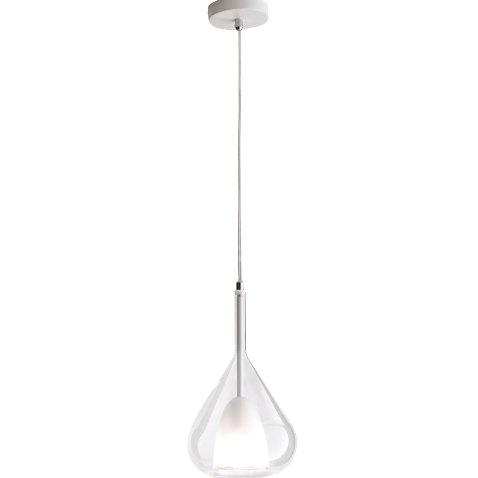 Lámpara colgante violeta, transparente, 1 luz, cristal