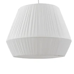 Lámpara colgante Vitore de Lindby, Ø 40 cm, textil, blanca