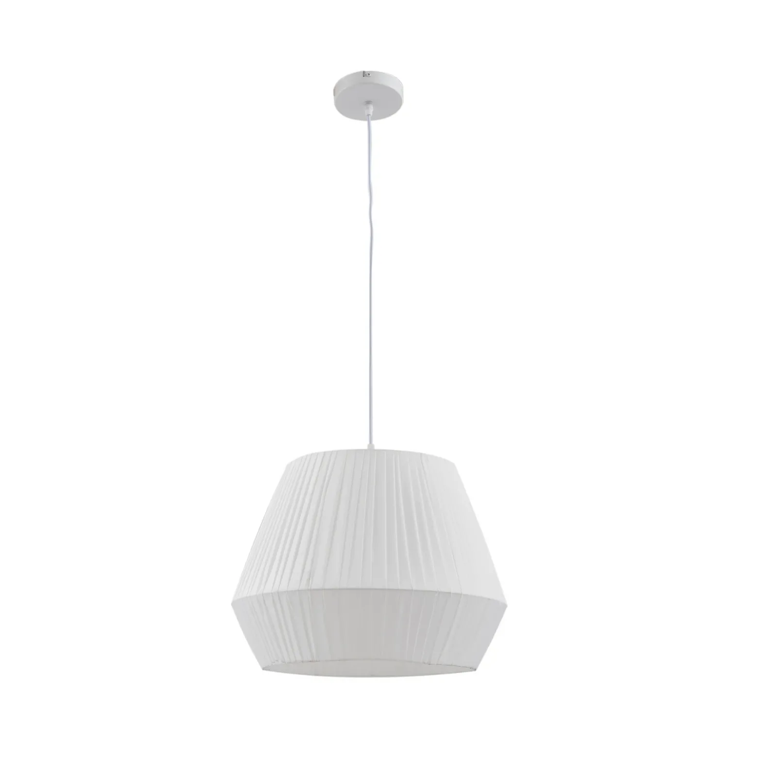 Lámpara colgante Vitore de Lindby, Ø 40 cm, textil, blanca