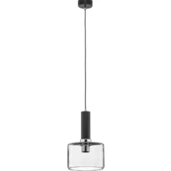 Lámpara colgante Viva, humo/negro/cromo, 1 luz