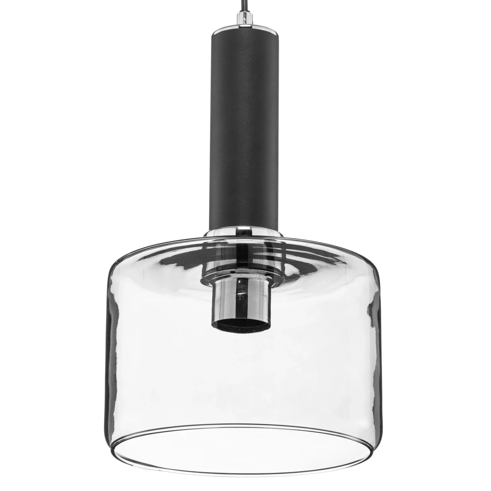 Lámpara colgante Viva, humo/negro/cromo, 1 luz