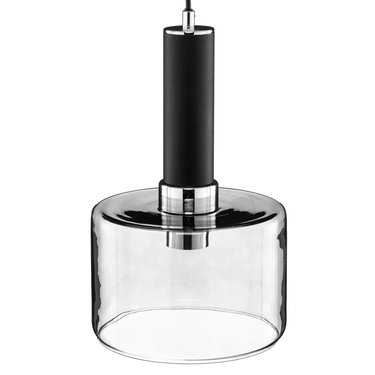Lámpara colgante Viva, humo/negro/cromo, 1 luz