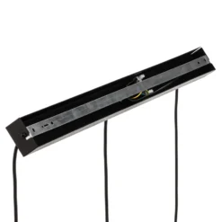 Lámpara colgante Viva, transparente/negro/cromo, 3 luces