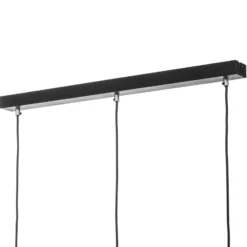 Lámpara colgante Viva, transparente/negro/cromo, 3 luces