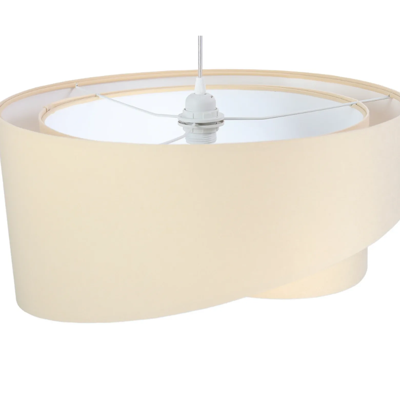 Lámpara colgante Vivien, bicolor, beige/blanco