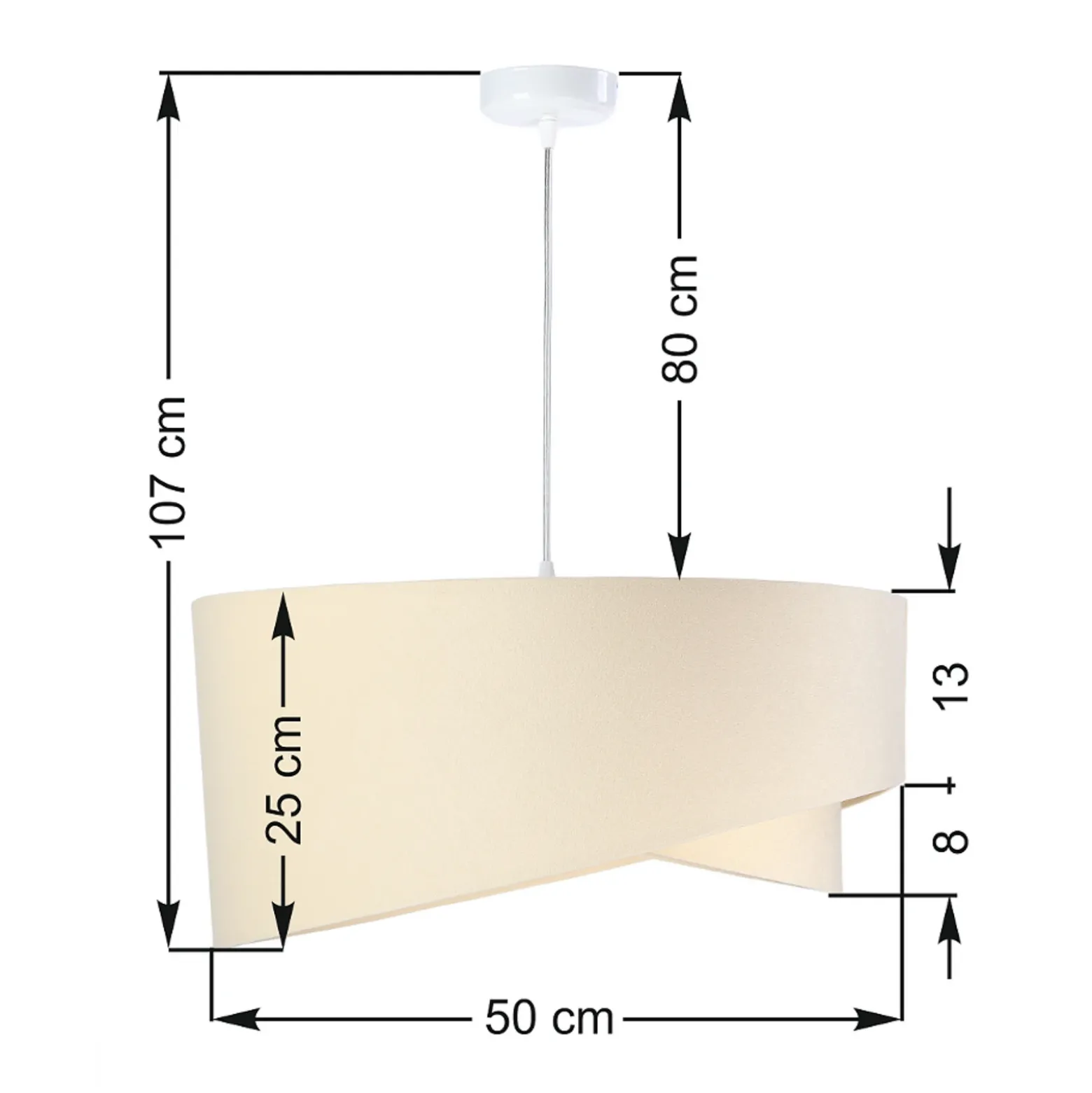 Lámpara colgante Vivien, bicolor, beige/blanco