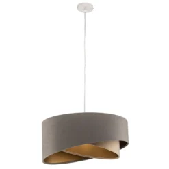 Lámpara colgante Vivien tricolor gris/beige/dorado