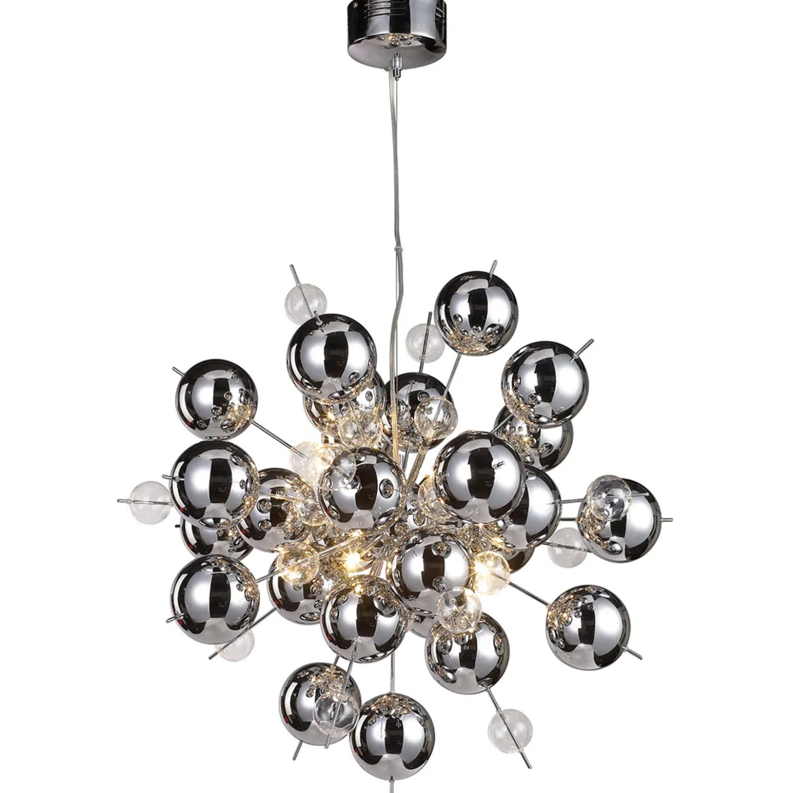 Lámpara colgante Wakusei vidrio 65 cm cromo