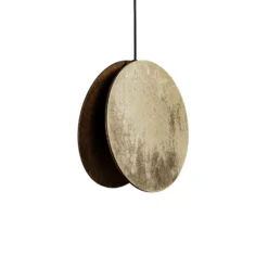 Lámpara colgante Wheel de madera chapada, dorada