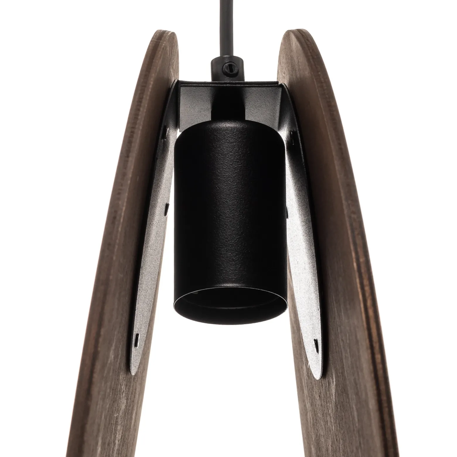 Lámpara colgante Wheel de madera chapada, dorada