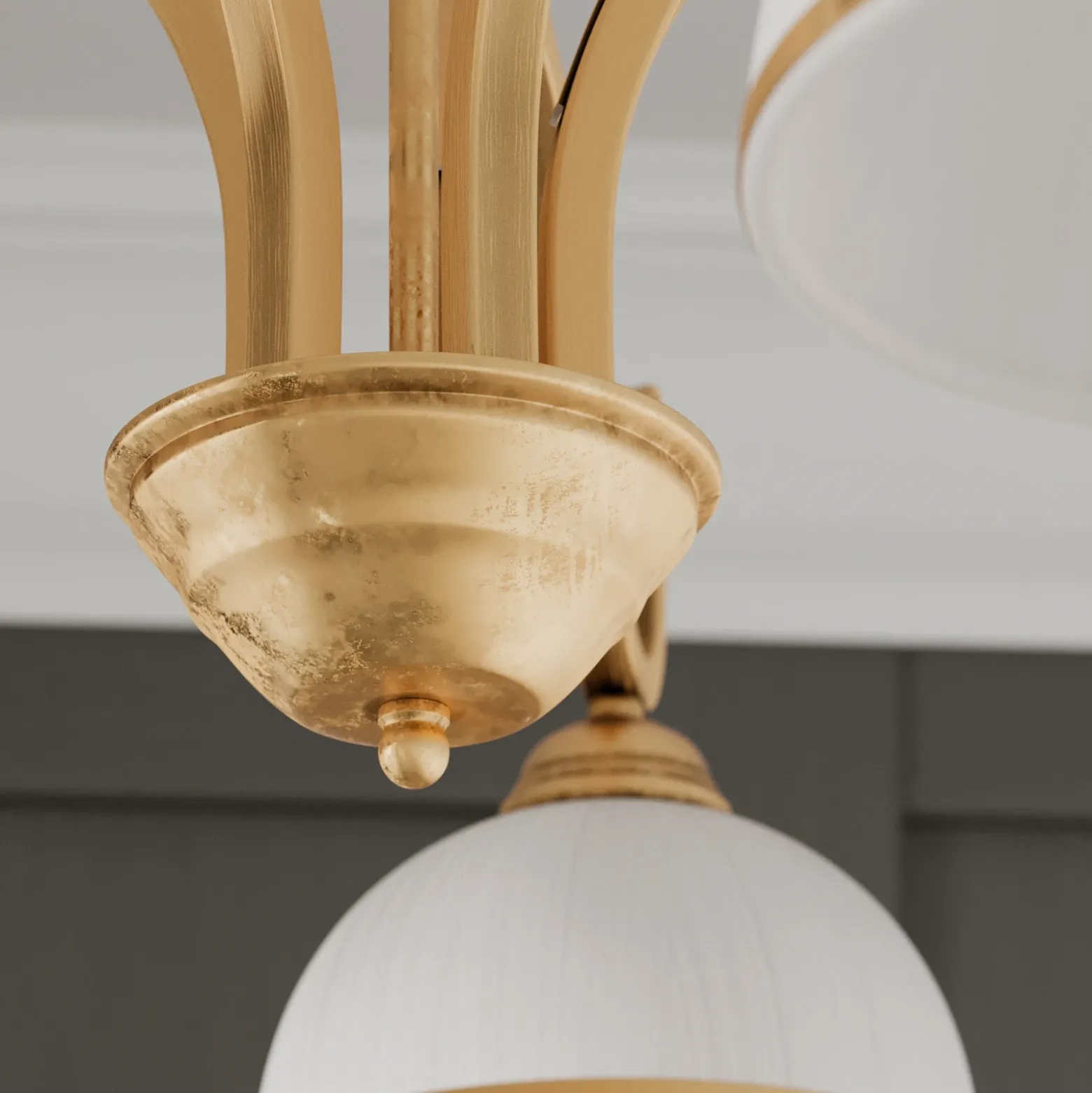 Lámpara colgante Wivara 5, 5 luces, dorada