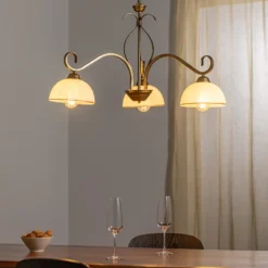 Lámpara colgante Wivara 3, 3 luces, dorada
