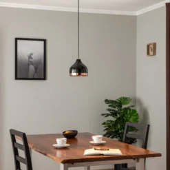 Lámpara colgante Yildo 6866 1 luz Ø17cm negro/cobre
