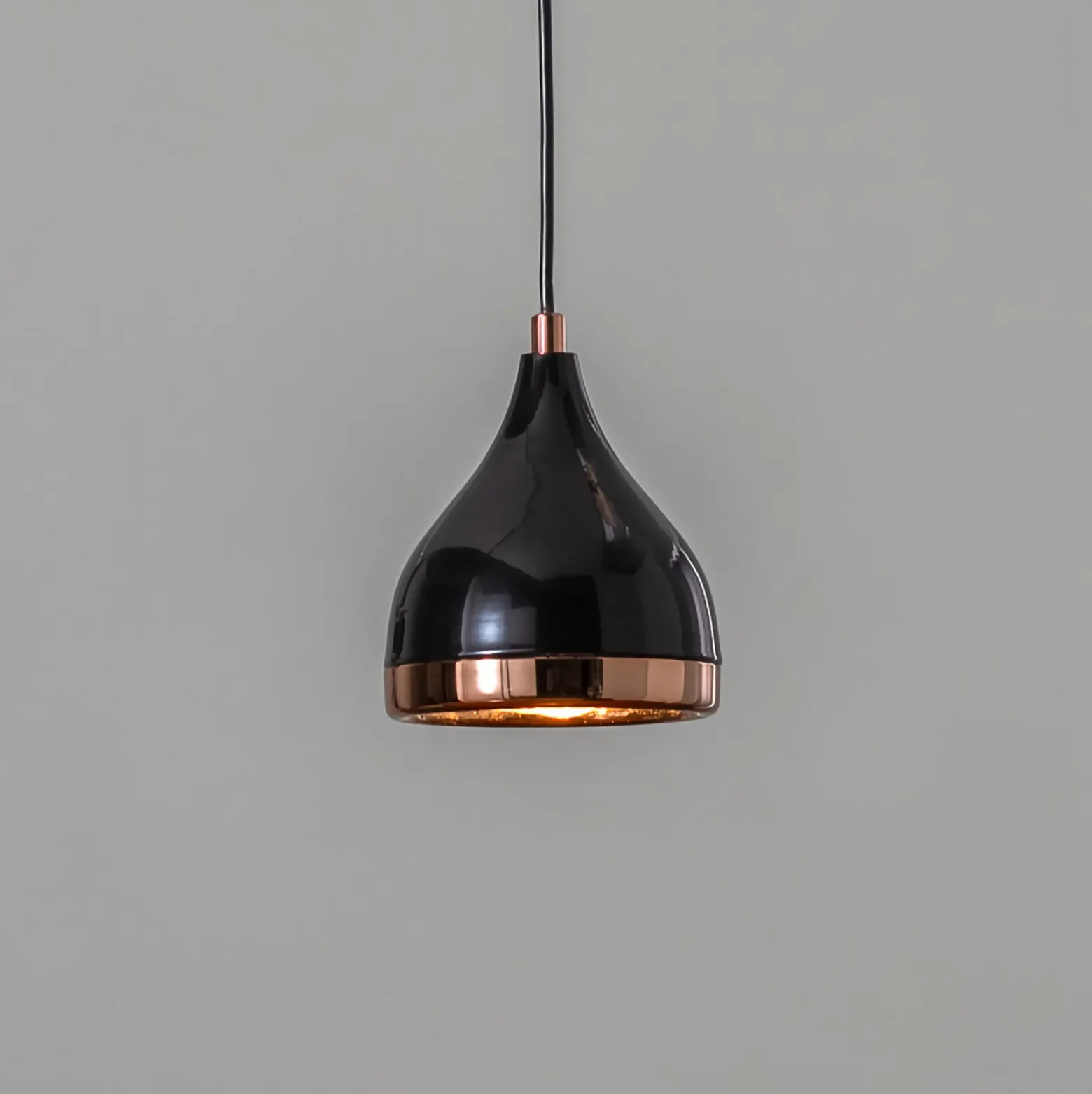 Lámpara colgante Yildo 7000 1 luz Ø15cm negro/cobre