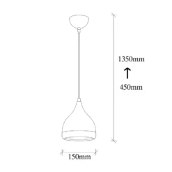 Lámpara colgante Yildo 7000 1 luz Ø15cm negro/cobre