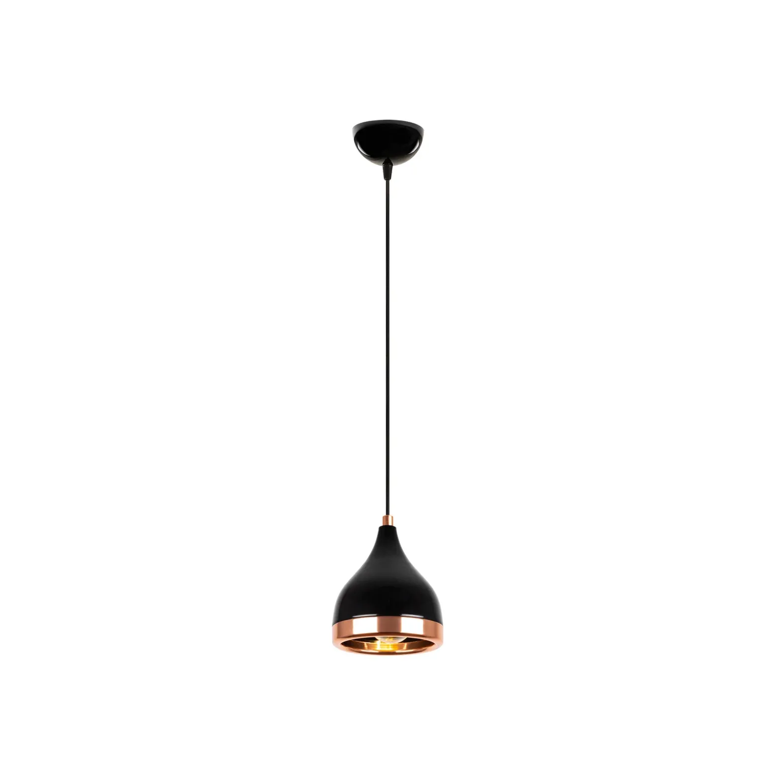 Lámpara colgante Yildo 7000 1 luz Ø15cm negro/cobre