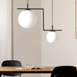 Lámpara colgante Zac, 2 luces, negro