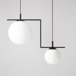 Lámpara colgante Zac, 2 luces, negro