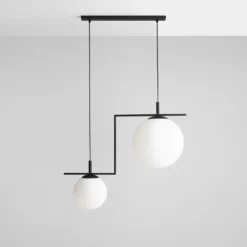 Lámpara colgante Zac, 2 luces, negro