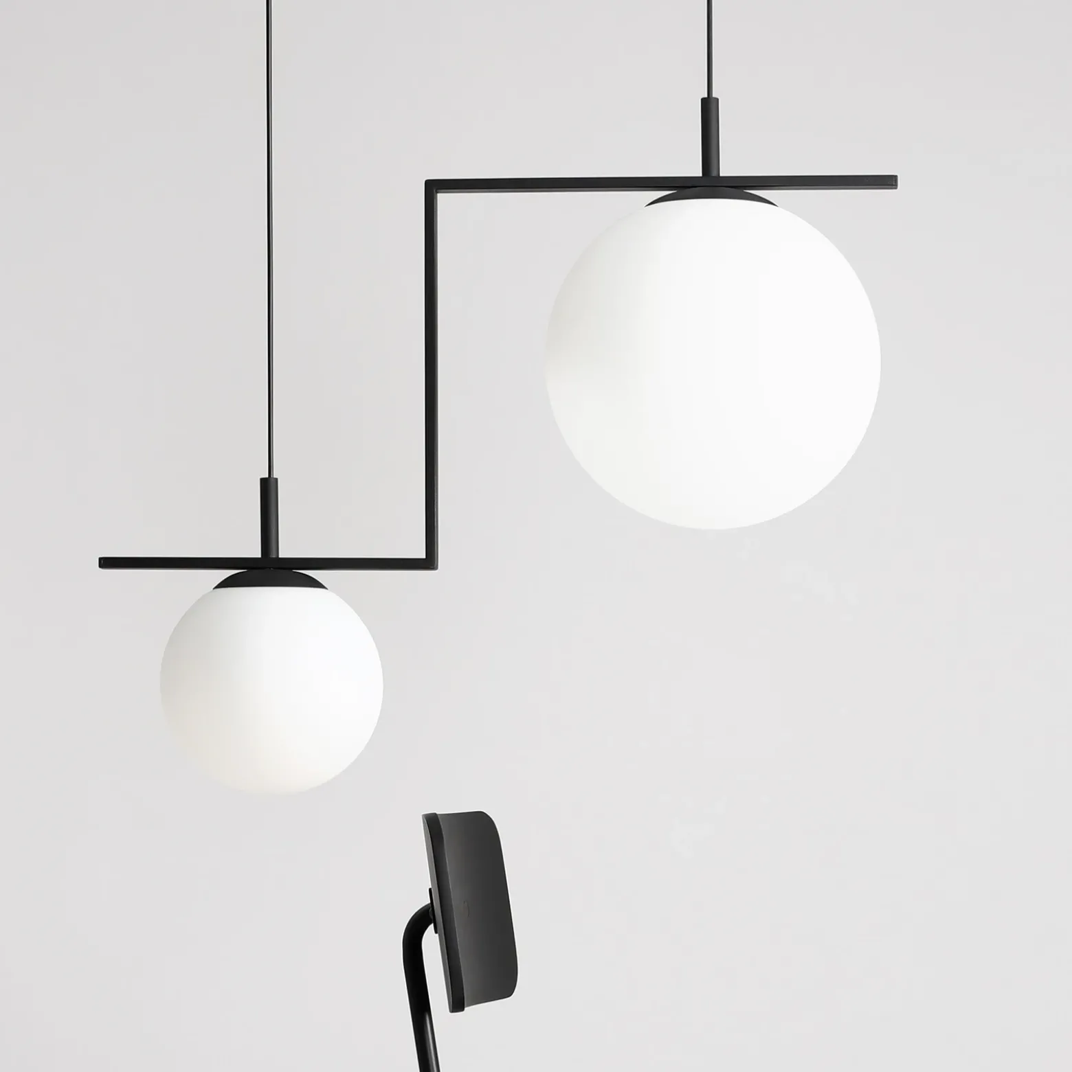 Lámpara colgante Zac, 2 luces, negro