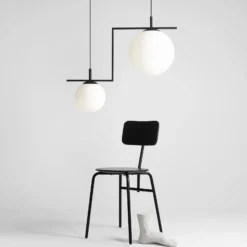 Lámpara colgante Zac, 2 luces, negro