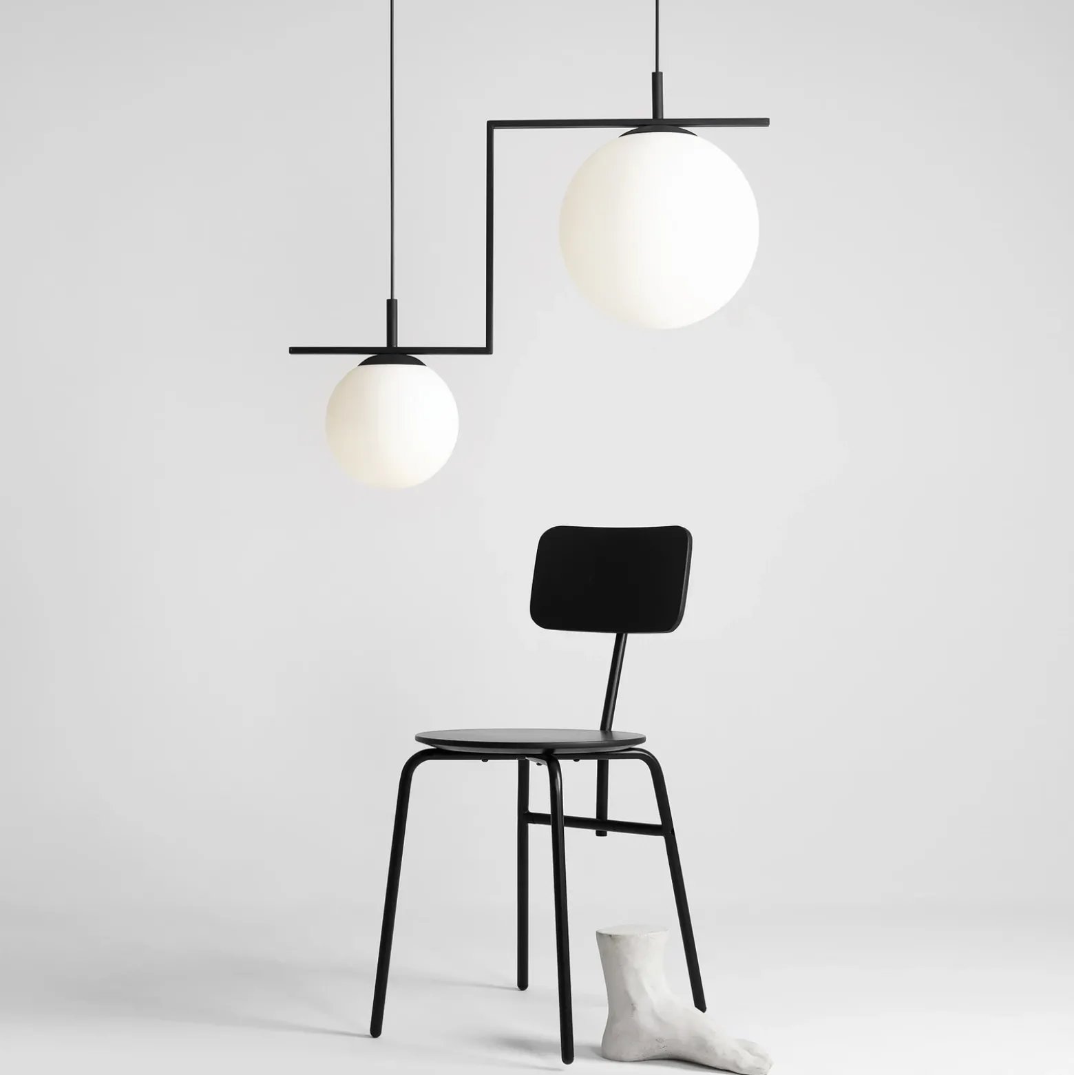 Lámpara colgante Zac, 2 luces, negro