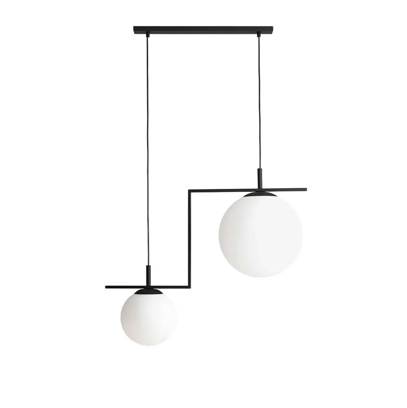 Lámpara colgante Zac, 2 luces, negro