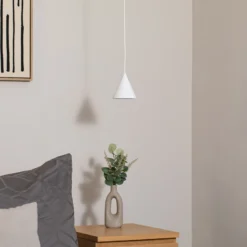 Lámpara colgante ZENITH, blanca, Ø 11 cm, metal, GU10