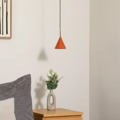 Lámpara colgante ZENITH, terracota, Ø 11 cm, metal, GU10