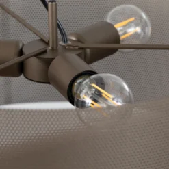 Lámpara colgante Zofia, marrón café, metal, Ø 50 cm, 3 luces, E27