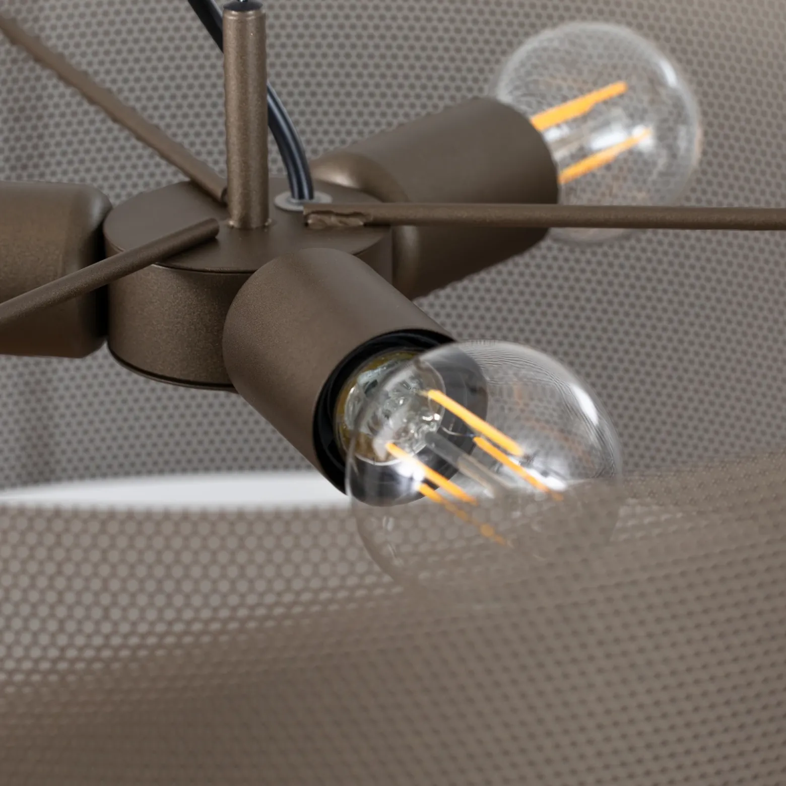 Lámpara colgante Zofia, marrón café, metal, Ø 50 cm, 3 luces, E27