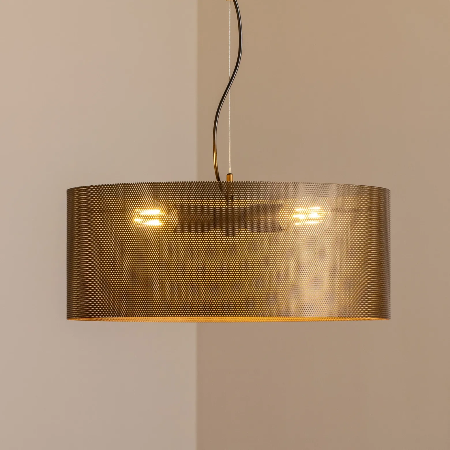 Lámpara colgante Zofia, marrón café, metal, Ø 50 cm, 3 luces, E27