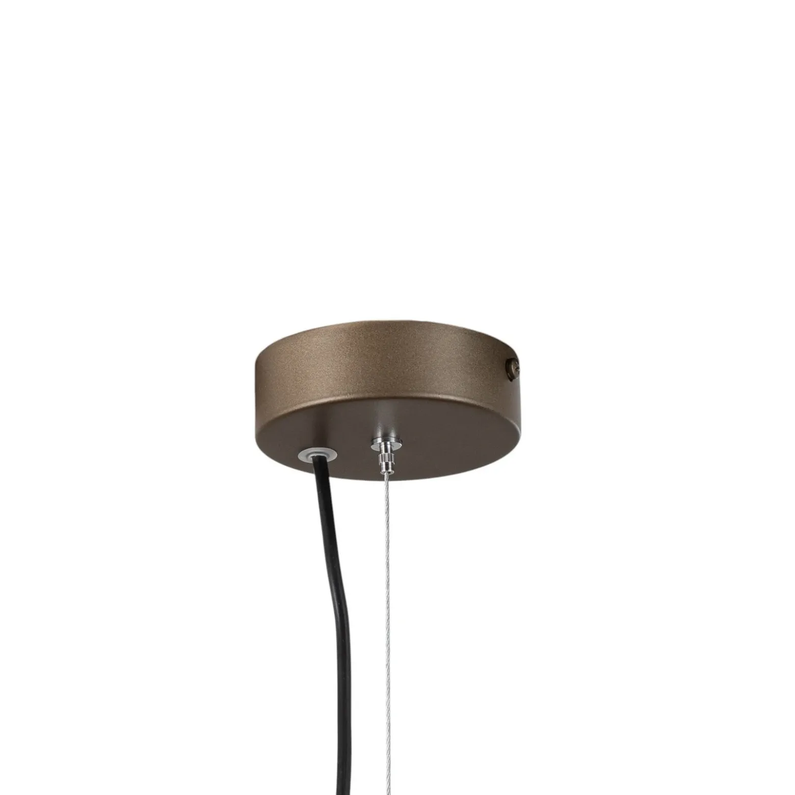Lámpara colgante Zofia, marrón café, metal, Ø 50 cm, 3 luces, E27