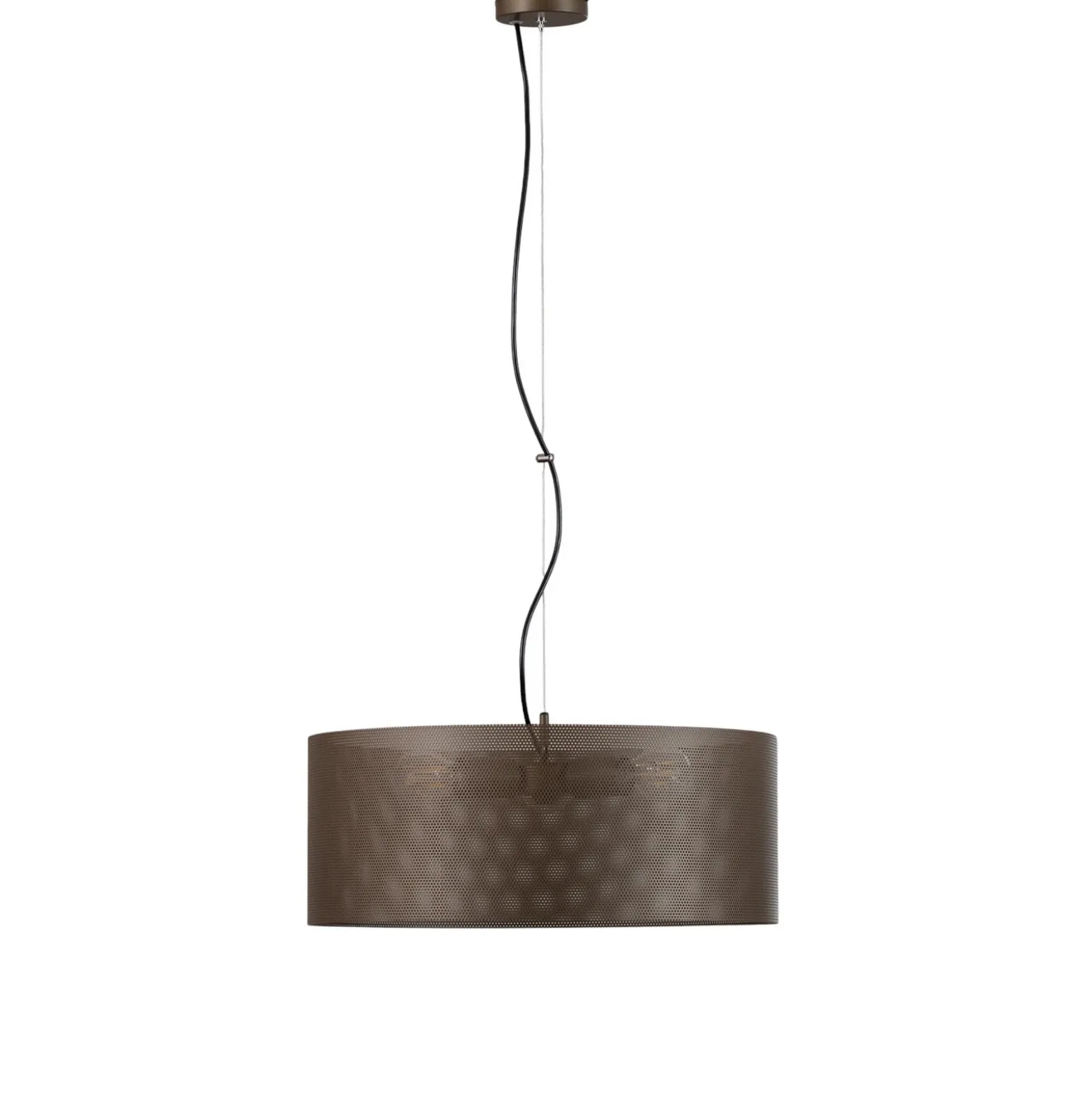 Lámpara colgante Zofia, marrón café, metal, Ø 50 cm, 3 luces, E27