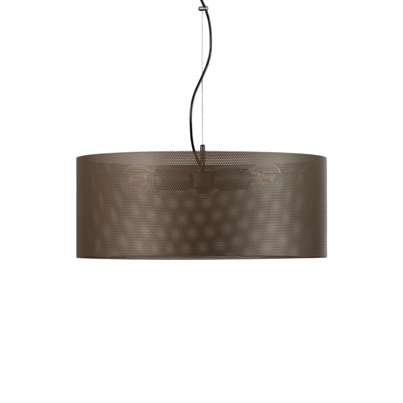 Lámpara colgante Zofia, marrón café, metal, Ø 50 cm, 3 luces, E27