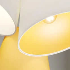 Lámpara colgante Zsofia, 3 luces, blanco/amarillo