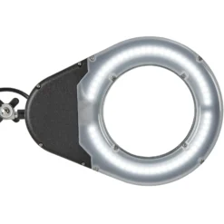 Lámpara con lupa LED MAULviso, negra, altura 50 cm, pinza