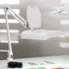 Lámpara con lupa LED MAULvitrum, blanca, pinza, metal