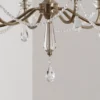 Lámpara de araña Adone, 6 luces, latón, Ø 70 cm, cristal