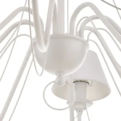 Lámpara de araña Bona, pantallas textiles, blanco