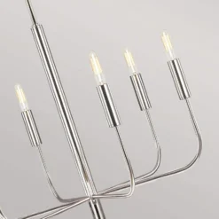 Lámpara de araña Brianna, 6 luces, níquel pulido
