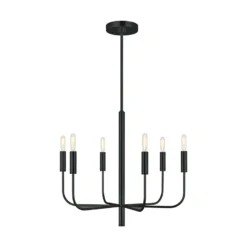 Lámpara de araña Brianna, negra, Ø 61 cm, 6 luces, metal