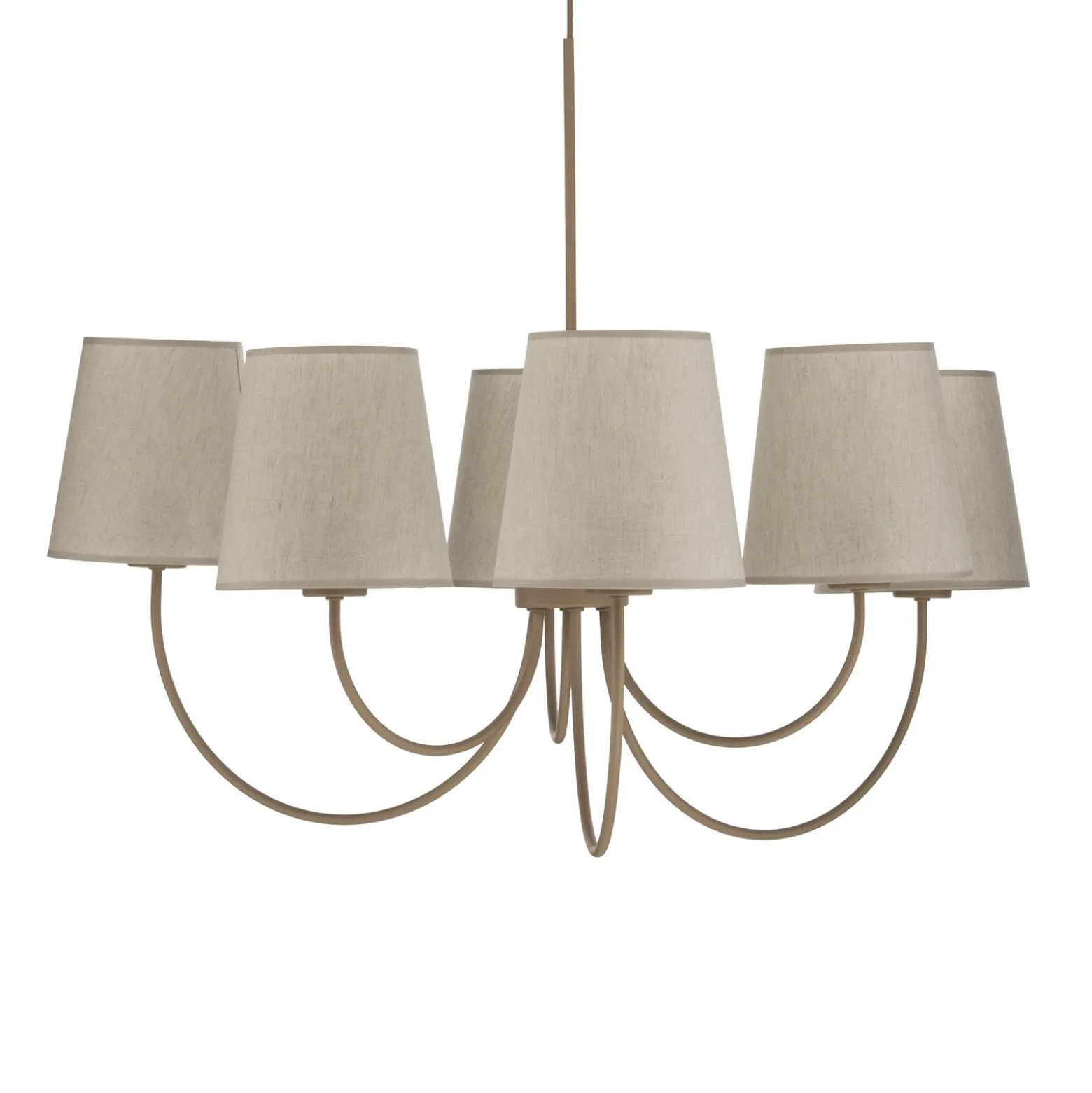 Lámpara de araña Candi, beige/arena, 6 luces, Ø 85 cm, E27
