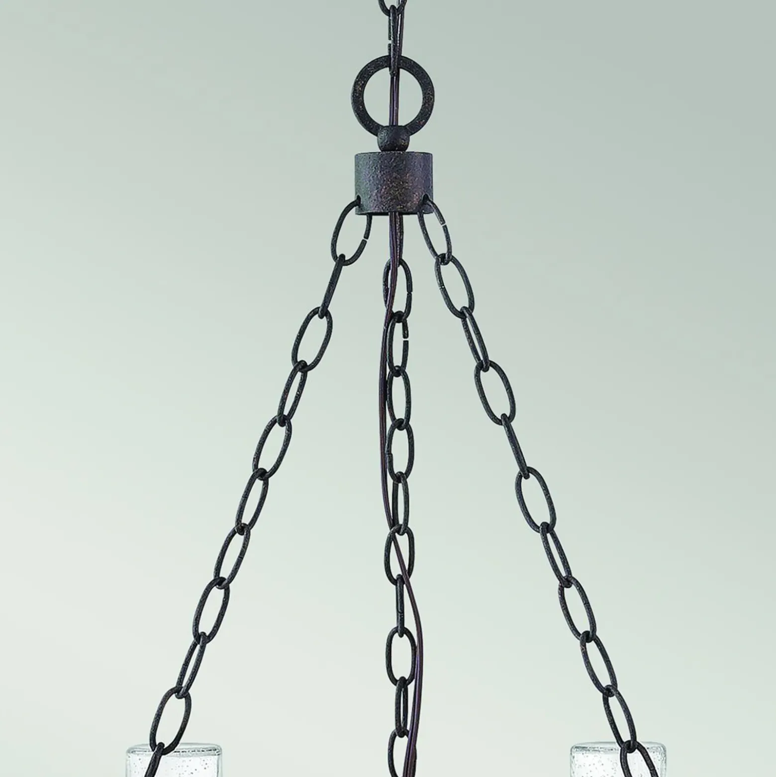 Lámpara de araña Collier, 5 luces, negro, acero, cristal, E27