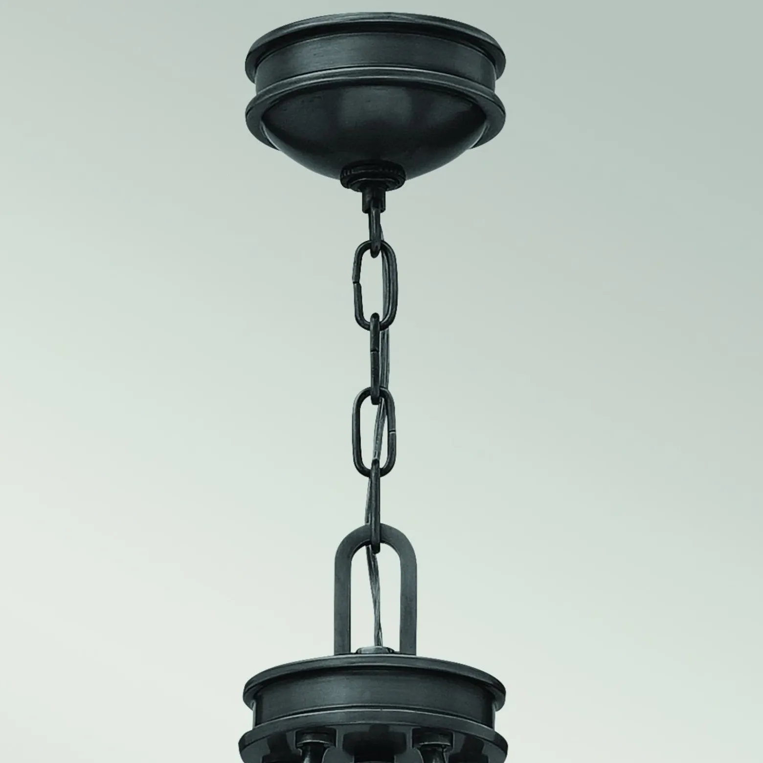 Lámpara de araña Collier, 5 luces, negro, acero, cristal, E27