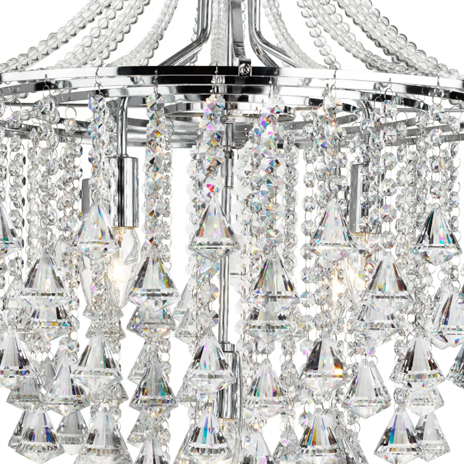 Lámpara de araña Dorchester, cristal, 5 luces, Ø 64 cm, E14