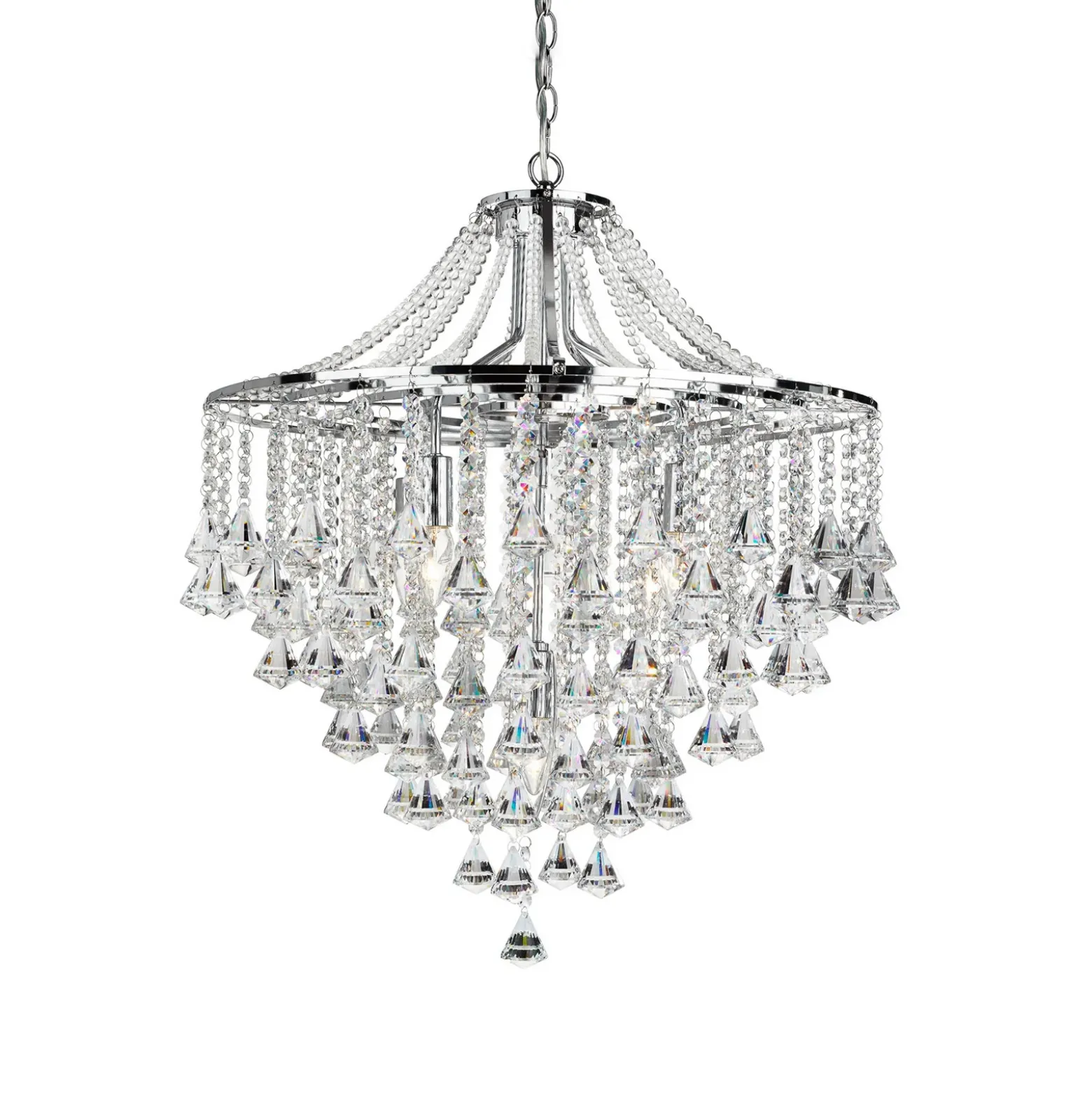 Lámpara de araña Dorchester, cristal, 5 luces, Ø 64 cm, E14