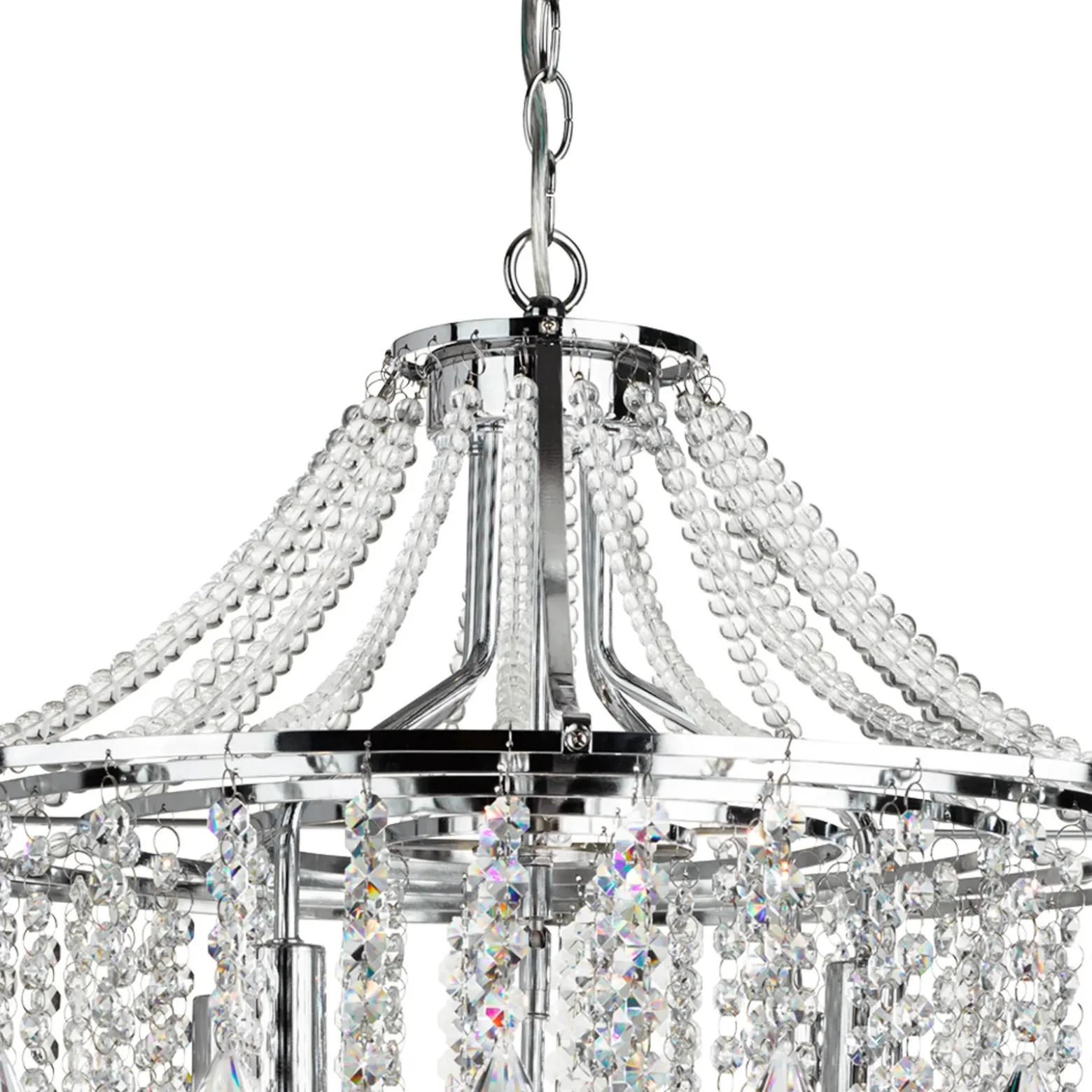 Lámpara de araña Dorchester, cristal, 5 luces, Ø 64 cm, E14