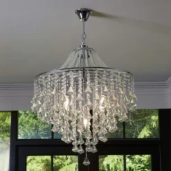 Lámpara de araña Dorchester, cristal, 5 luces, Ø 64 cm, E14